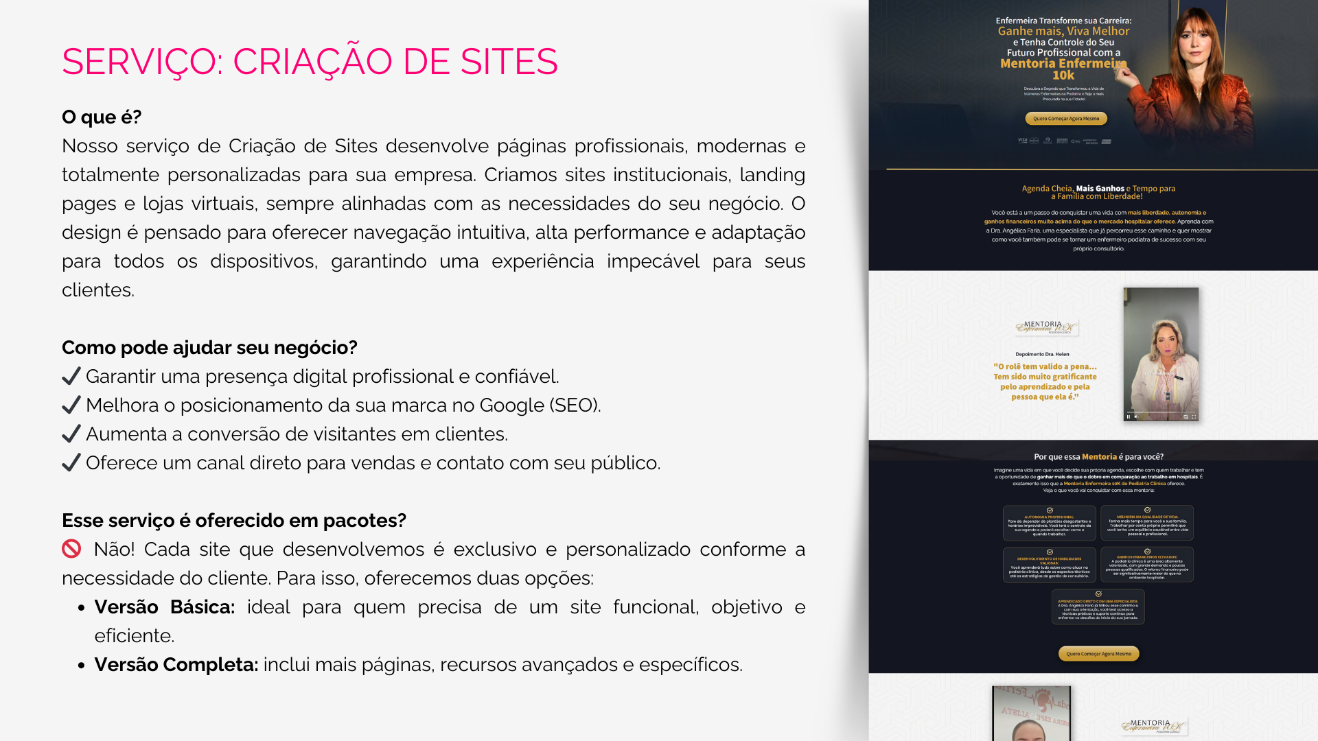 Catálogo de serviços