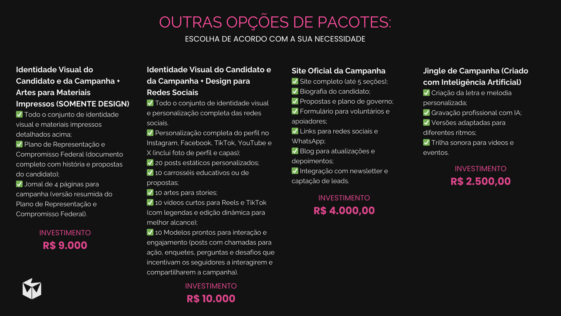 Catálogo de serviços